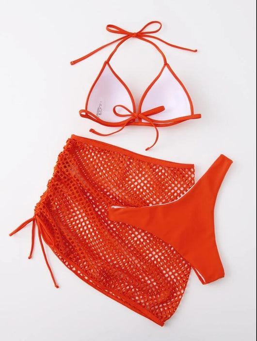 Traje de Baño Deportivo Tres Piezas Mesh Elegante - Image 7