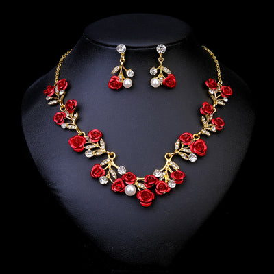 Conjunto de Aretes y Collar con Perlas y Cristales para Mujer - Image 11