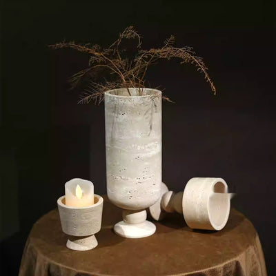Jarrón Cilíndrico de Piedra Natural Estilo Chino - Image 4