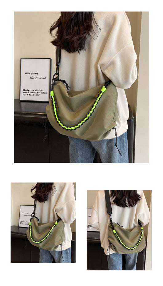 Bolsa Crossbody Naranja Grande de Nylon - Mochila Escolar de Alta Capacidad - Image 17