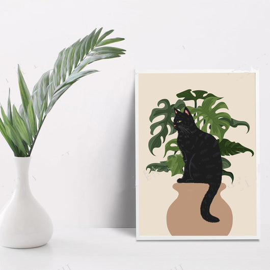 Cuadro de Lona Decorativo - Gatos y Plantas para Interiores - Image 7