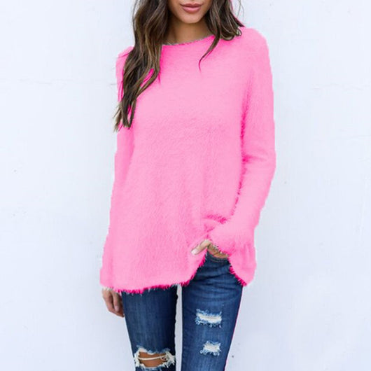 Blusa Suelta de Manga Larga en Color Sólido para Mujer - Image 17