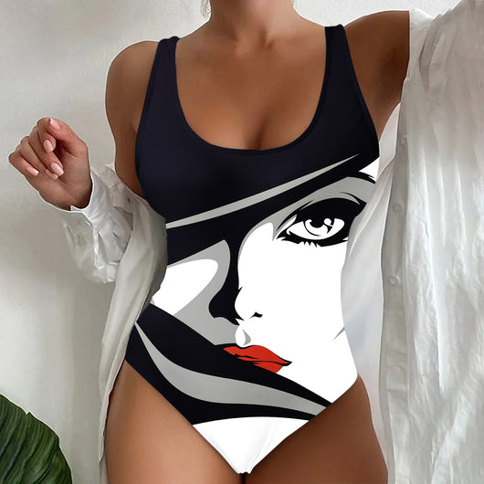 Traje de Baño Enterizo para Mujer con Contraste 3D - Diseño Moderno Playero - Image 7