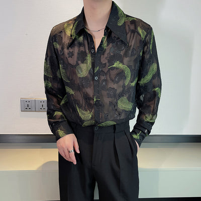 Camisa de Malla Transpirable con Bordados de Plumas - Protección Solar Elegante - Image 14