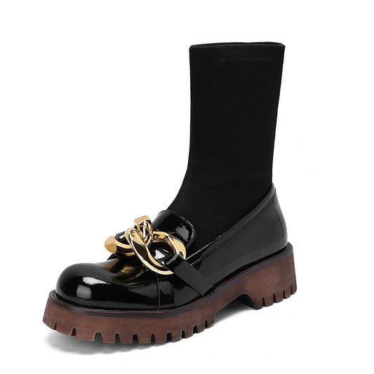 Botín de Cuero con Tacón Medio - Colección Otoño Invierno