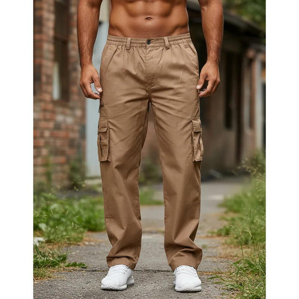 Pantalones Casuales Multibolsillos Hombre - Corte Recto Versátil