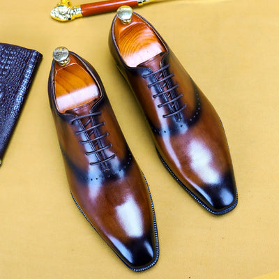 Zapatos Oxford Caballero Retro Cuero Genuino Cordones Estilo Británico - Image 3