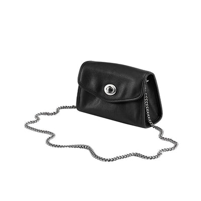 Bolso Mensajero de Cuero con Cadena para Mujer - Image 9