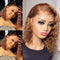 Peluca Bob Rizado Miel Rubio con Encaje Frontal en Cabello Humano