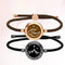 Shanmenghaishi Vibration Sensing Bracelet Milan Rope Negro Dorado