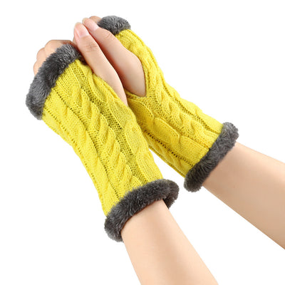 Guantes de Invierno Tejidos sin Dedos - Lana Térmica Gruesa para Mujer - Image 13