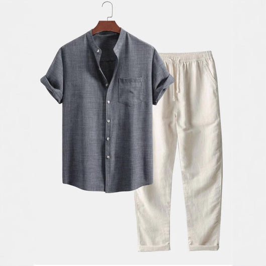 Camisa Slim Fit Cuello Mao con Impresión 3D Digital para Hombre - Image 4