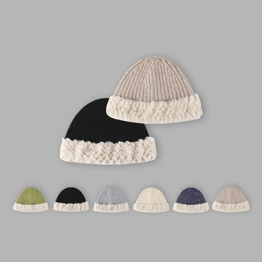 Gorro Tejido Cálido Elástico para Mujer - Otoño e Invierno