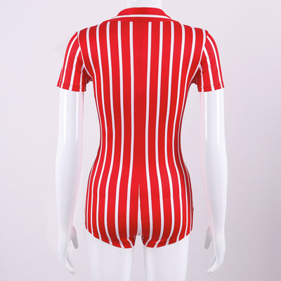 Jumpsuit de Yoga Rayas Manga Corta - Image 31