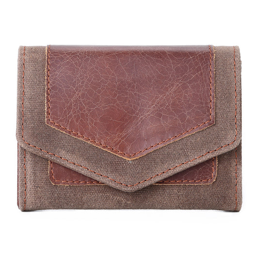 Cartera Minimalista de Cuero Vegetal y Lona Encerada - Image 6