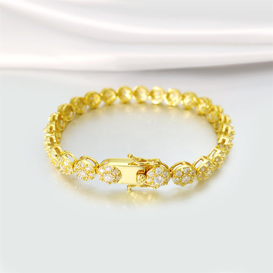 Pulsera Tenis Hip Hop Plata 925 con Moissanita
