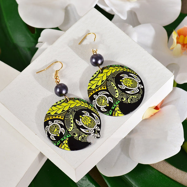 Aretes Bohemios Geométricos Acrílicos de Moda Europea y Americana