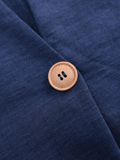Camisa Vacacional Cuello V Manga 3/4 Colores Lisos - Image 10
