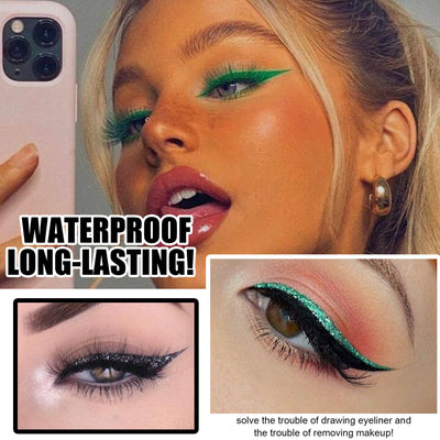 Delineador de Glitter + Kit de Pestañas Postizas - Maquillaje Ojos Brillante - Image 10