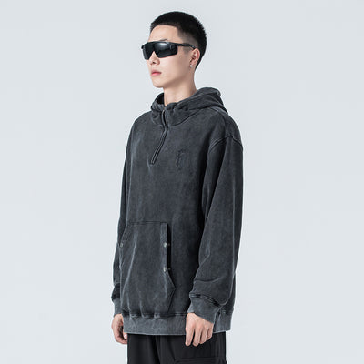 Suéter Hoodie Desgastado Lavado - Marca Tide para Hombre - Image 13