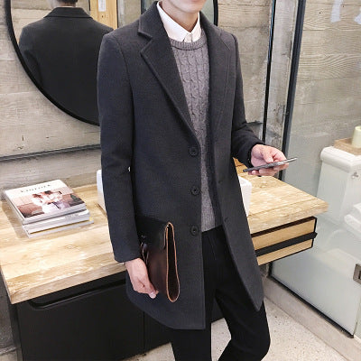 Abrigo de Lana Slim Fit - Elegante Gabardina Larga para Hombre - Image 25