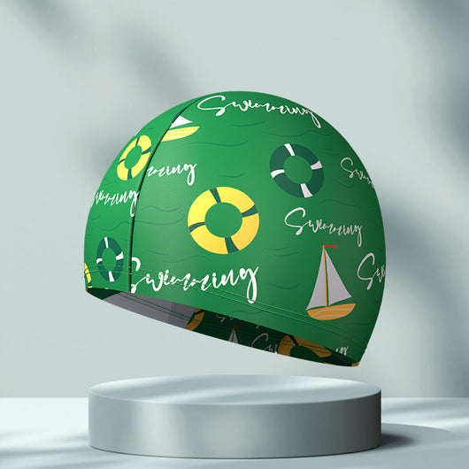 Gorro de Natación Elástico y Cómodo con Estampado Simple - Image 3