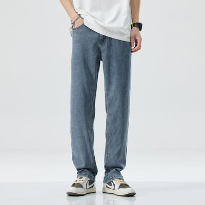 Jeans Rectos Holgados en Seda de Hielo para Hombre - Image 7