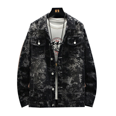 Chaqueta Denim Oversized Estampada para Hombre Talla Grande - Image 2