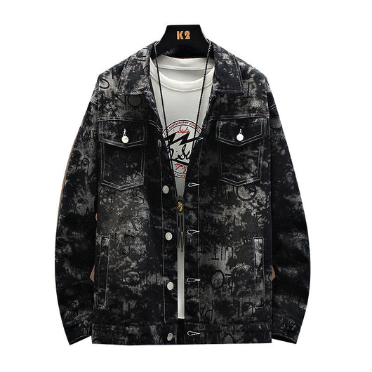 Chaqueta Denim Oversized Estampada para Hombre Talla Grande - Image 2