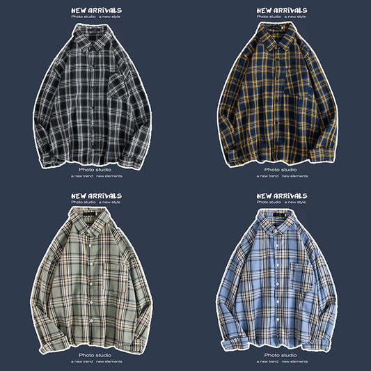 Abrigo Retro de Cuadros para Hombre - Estilo Suelto y Personalidad - Image 2