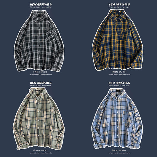 Abrigo Retro de Cuadros para Hombre - Estilo Suelto y Personalidad - Image 2