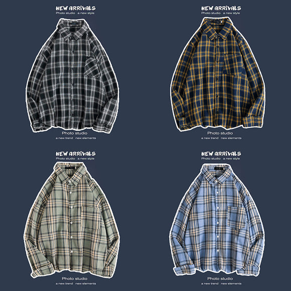 Abrigo Retro de Cuadros para Hombre - Estilo Suelto y Personalidad