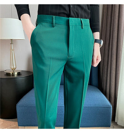Pantalones de Traje Casual Primavera-Verano con Drapeado y Stretch Cómodo - Image 28