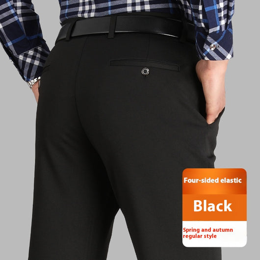 Pantalones de Seda Helada para Hombre - Corte Recto Casual Profesional - Image 4