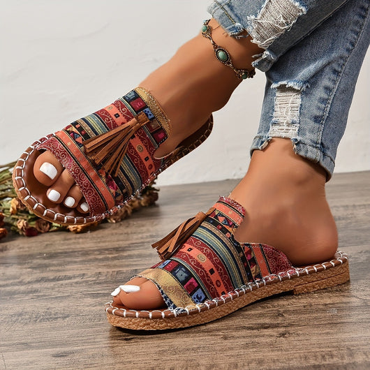 Sandalias Planas con Borlas Decorativas para Mujer - Image 14