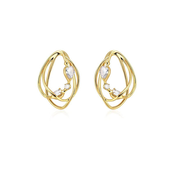 Aretes Metálicos de Diseño Irregular Europeo Americano - Image 6