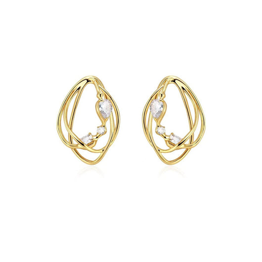 Aretes Metálicos de Diseño Irregular Europeo Americano - Image 6