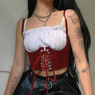 Camiseta de Cuero PU con Tirantes Ajustables y Soporte de Pecho - Image 3