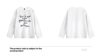 Playera Holgada con Letras Gastadas - Top Casual Versátil - Image 11