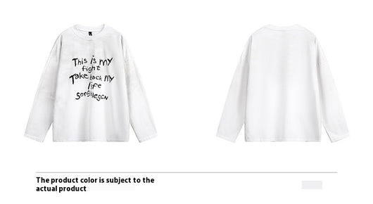 Playera Holgada con Letras Gastadas - Top Casual Versátil - Image 11