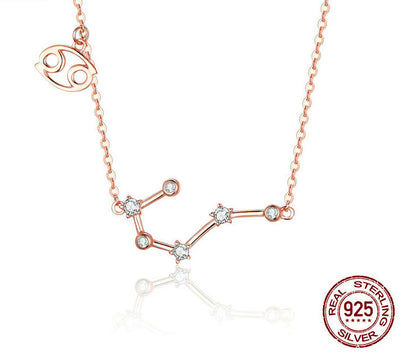 Collar Constelaciones Zodiacales Plata 925 Baño Oro Rosa - Image 25