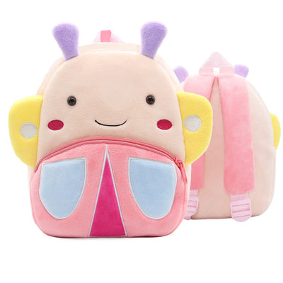 Plush gray and navy blue elephant backpack for toddlers, featuring a front zipper pocket, brown ears, and adjustable straps. - Image 34