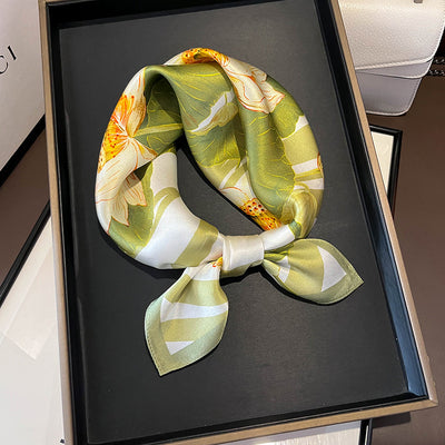 Pañuelo de Seda Beige Cuadrado para Mujer - Versátil y Fácil de Combinar - Image 52