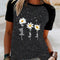 Playera Estampada Tres Margaritas de Manga Corta
