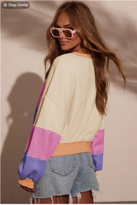 Sudadera Escote Ancho sin Tirantes con Diseño Collage - Image 2