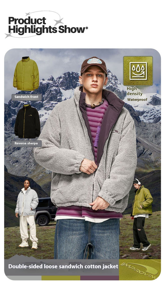 Chaqueta Acolchada Reversible de Lana de Cordero para Hombre - Image 37