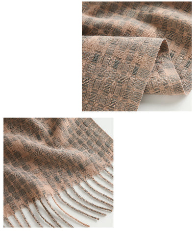 Bufanda de Cachemira Gruesa Cálida con Diseño Escocés y Borlas - Image 24