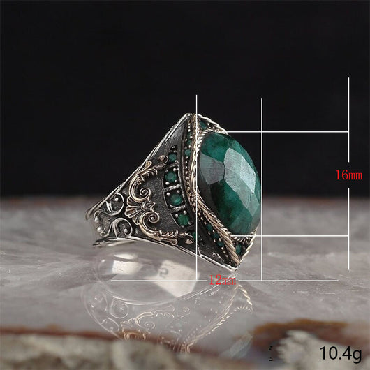 Anillo Retro de Circón Azul Marino - Diseño Europeo Elegante - Image 5
