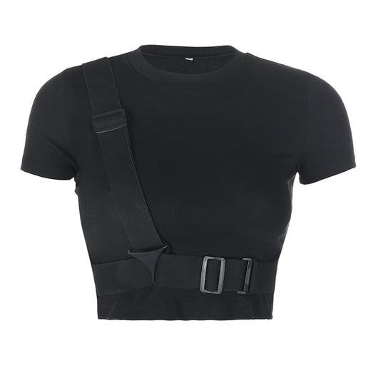 Blusa Corta para Mujer con Botones Triangulares Decorativos - Image 11
