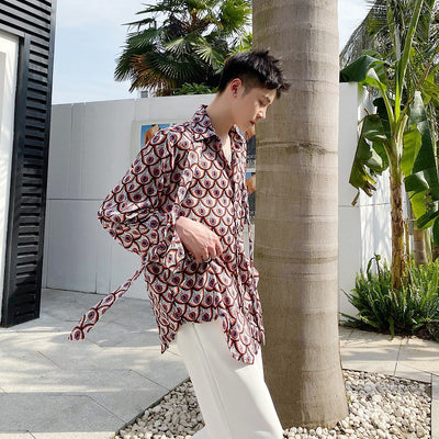 Camisa Hombre Estampado Plumas de Pavo Real - Image 4